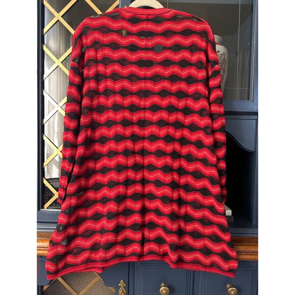 Missoni Red and black mesh Cardigan  Zig Zag Chevron Large Italian - Picture 5 of 10